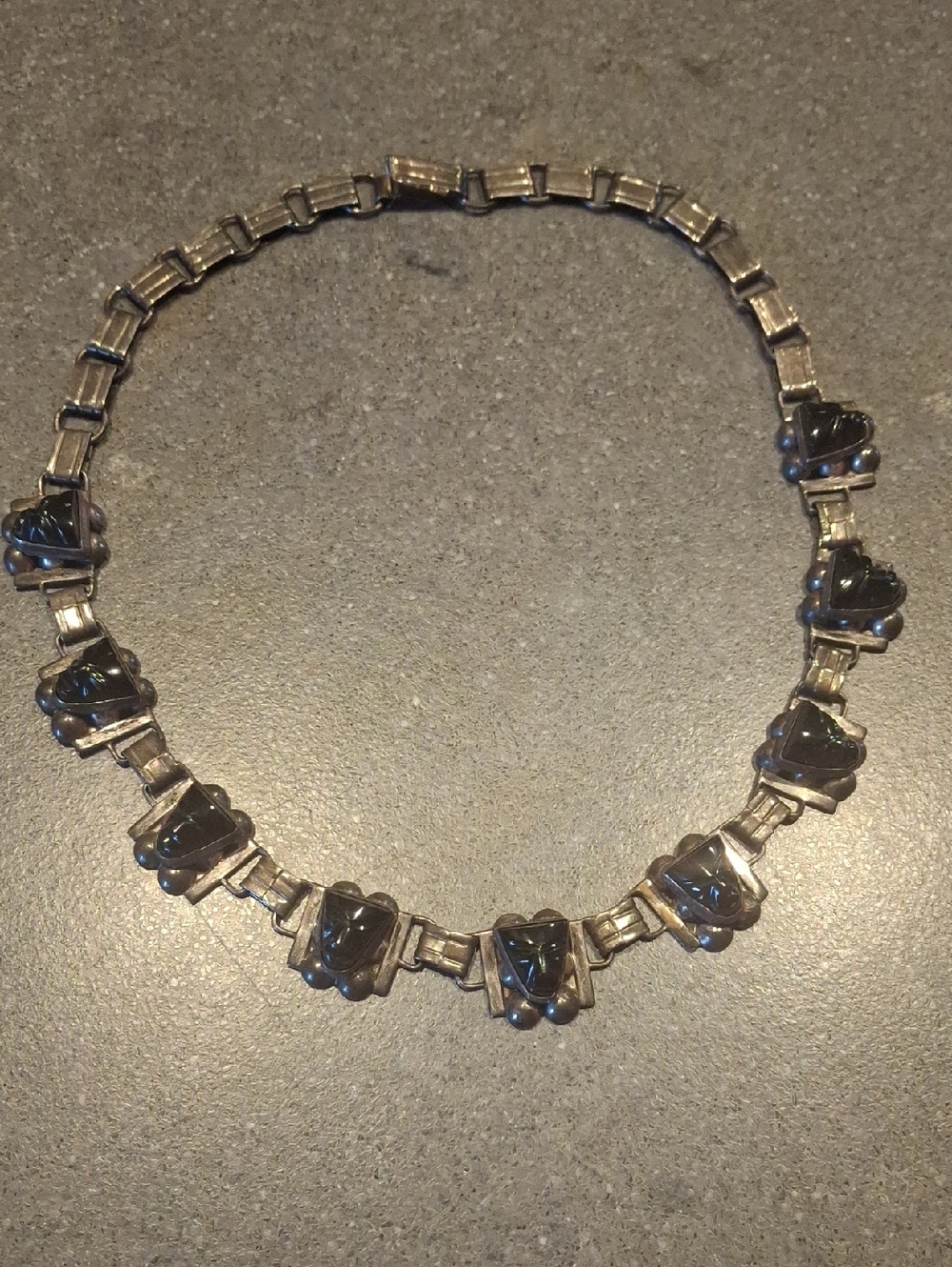 Sterling Silver Black Onyx Link Necklace - Women's Jewelry